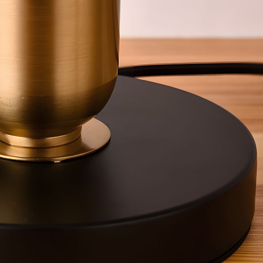 Vintage White/Black and Mid - Century Modern Brass Table Lamp