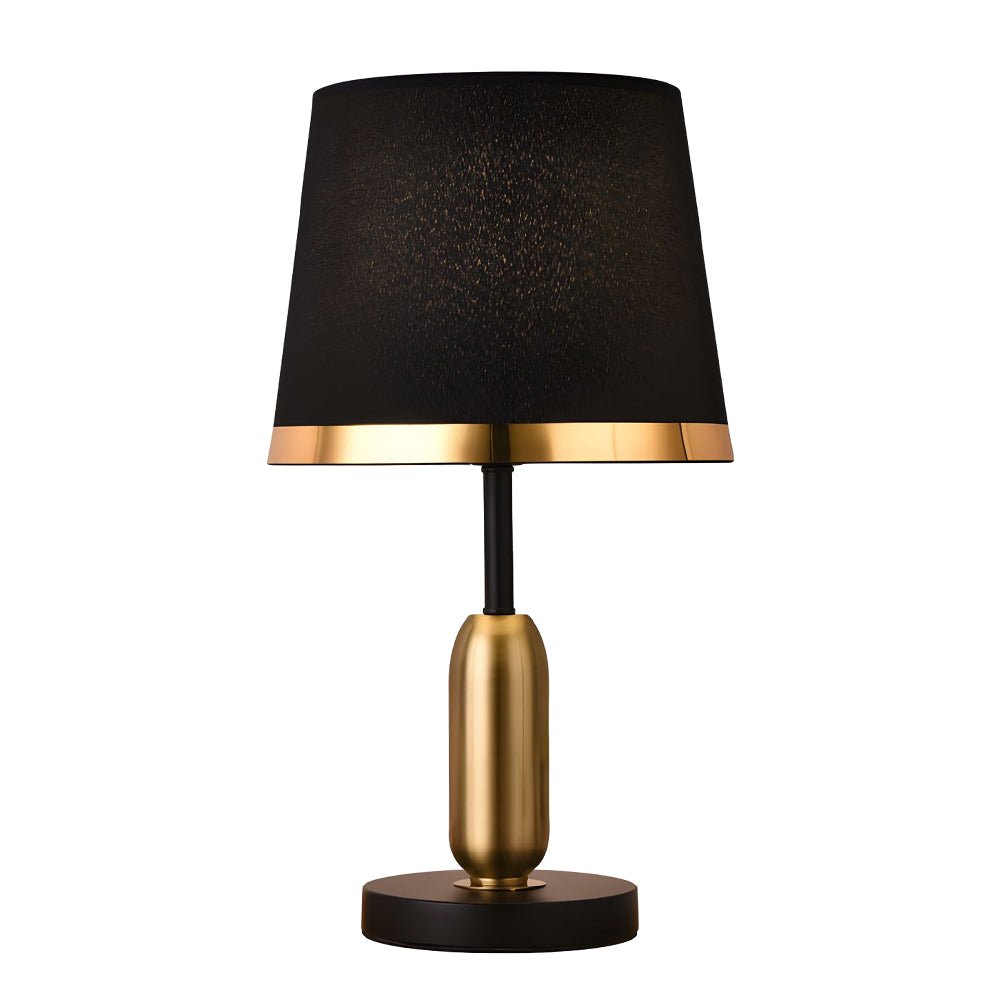 Vintage White/Black and Mid - Century Modern Brass Table Lamp