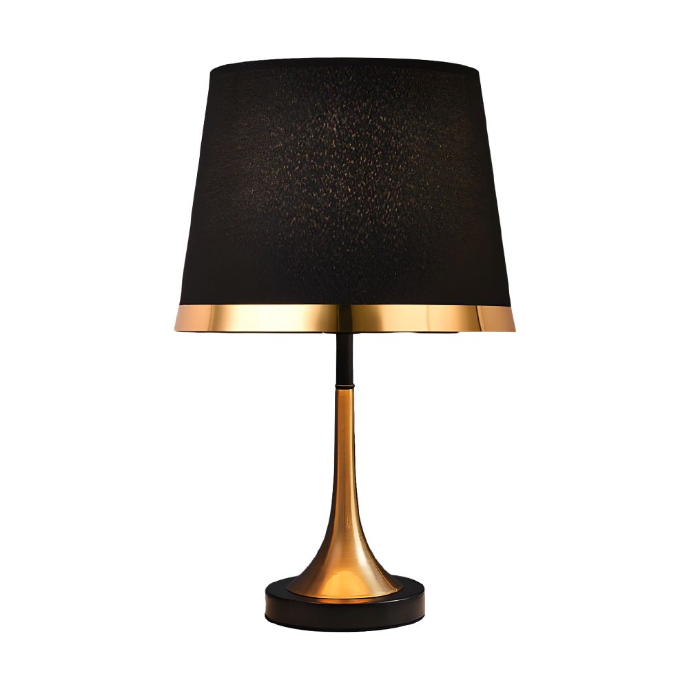 Vintage White/Black and Mid - Century Modern Brass Table Lamp