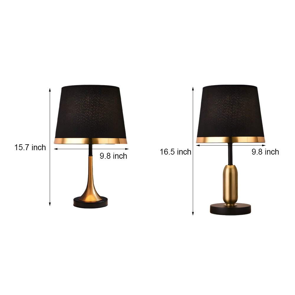 Vintage White/Black and Mid - Century Modern Brass Table Lamp