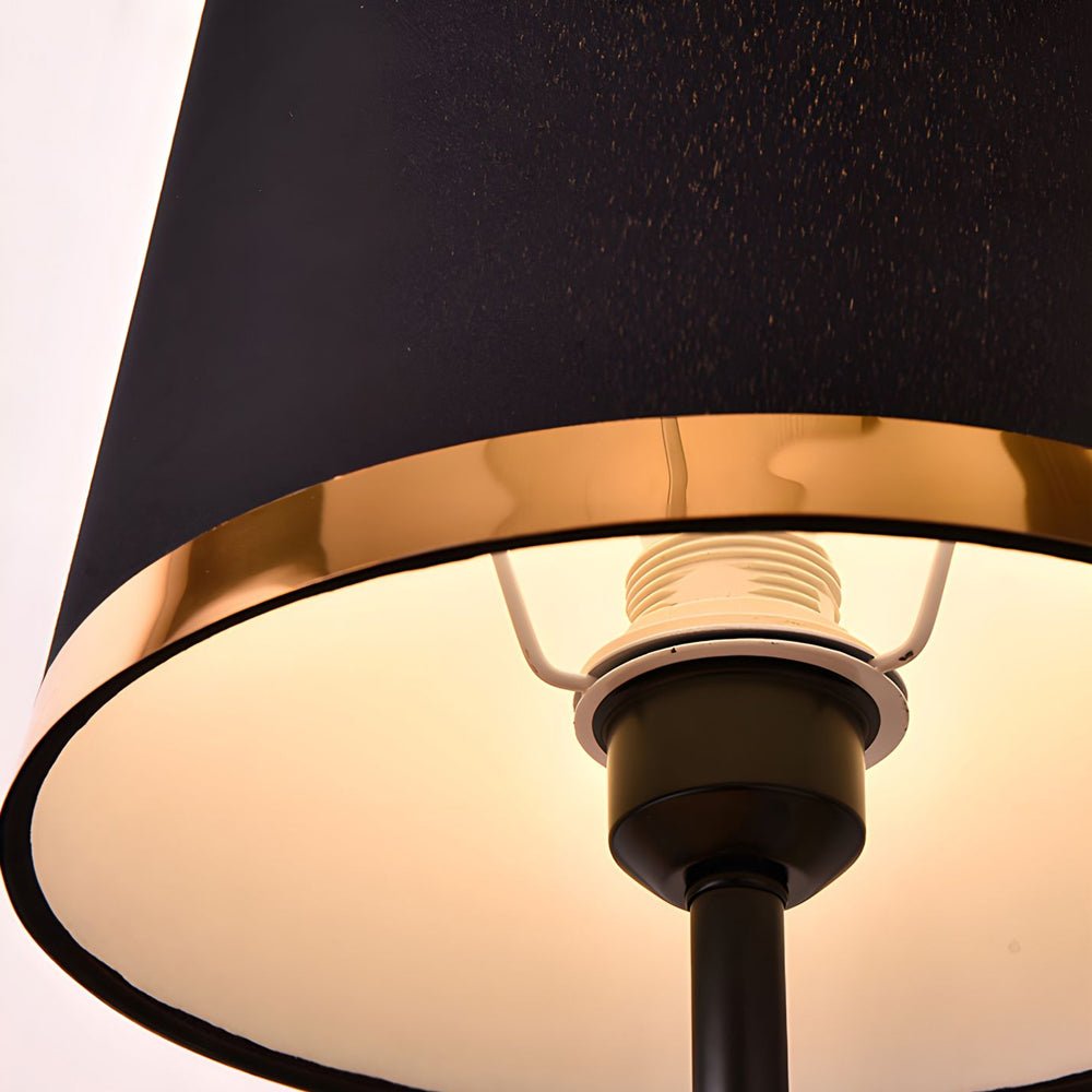 Vintage White/Black and Mid - Century Modern Brass Table Lamp