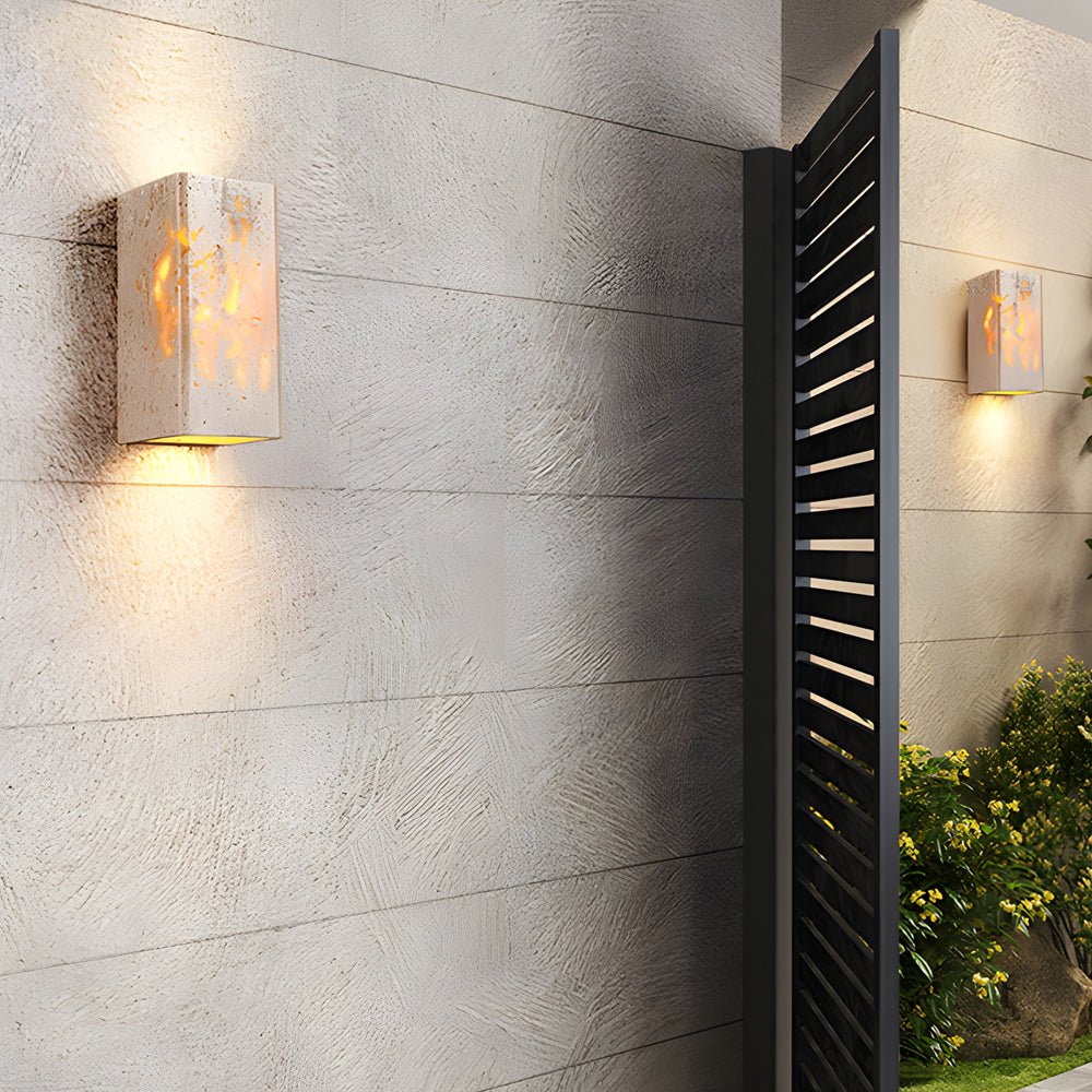 Wabi - Sabi Yellow Travertine LED Wall Sconce - Square/Rectangle