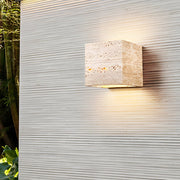 Wabi - Sabi Yellow Travertine LED Wall Sconce - Square/Rectangle