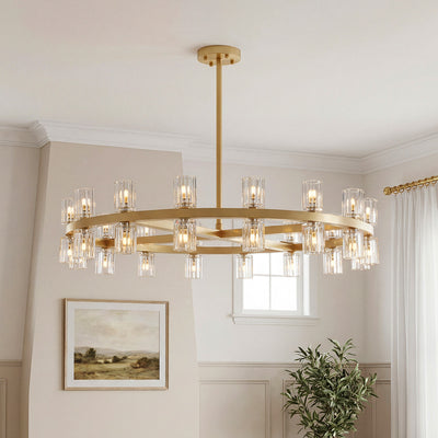 Luxury Crystal Chandeliers American Copper Ceiling Light