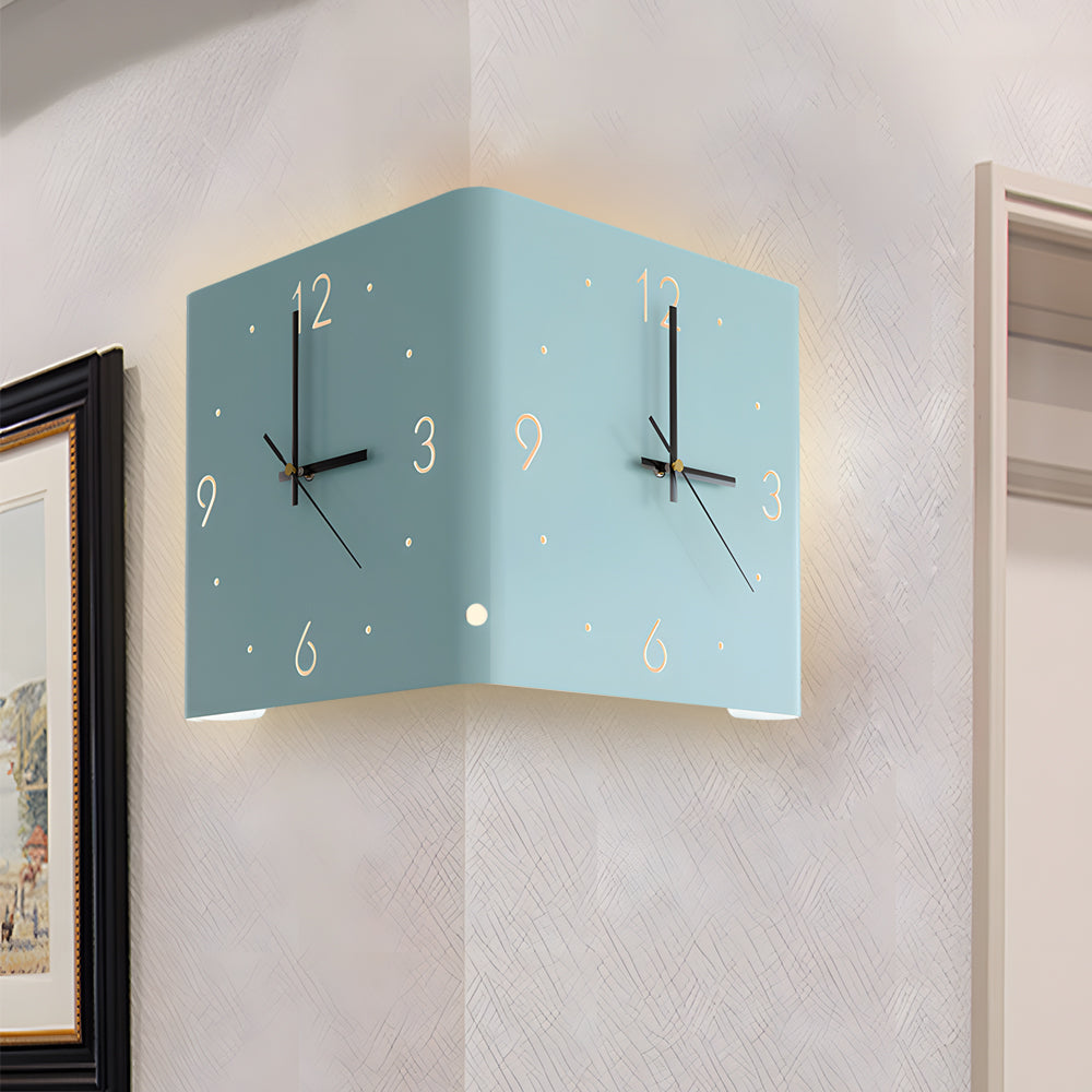 Wall clock lamp used as decorative lighting in contemporary home