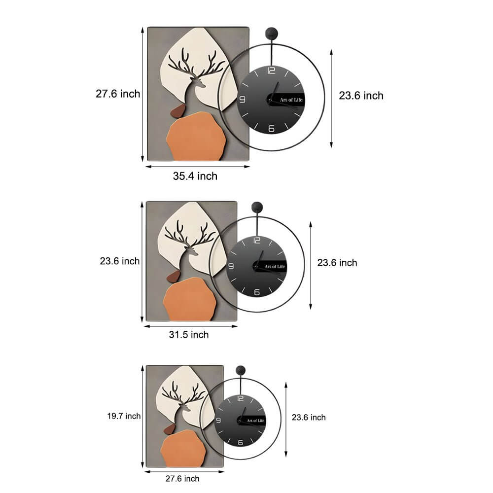 Line drawing of wall clock light dimensions, providing installation specifications.