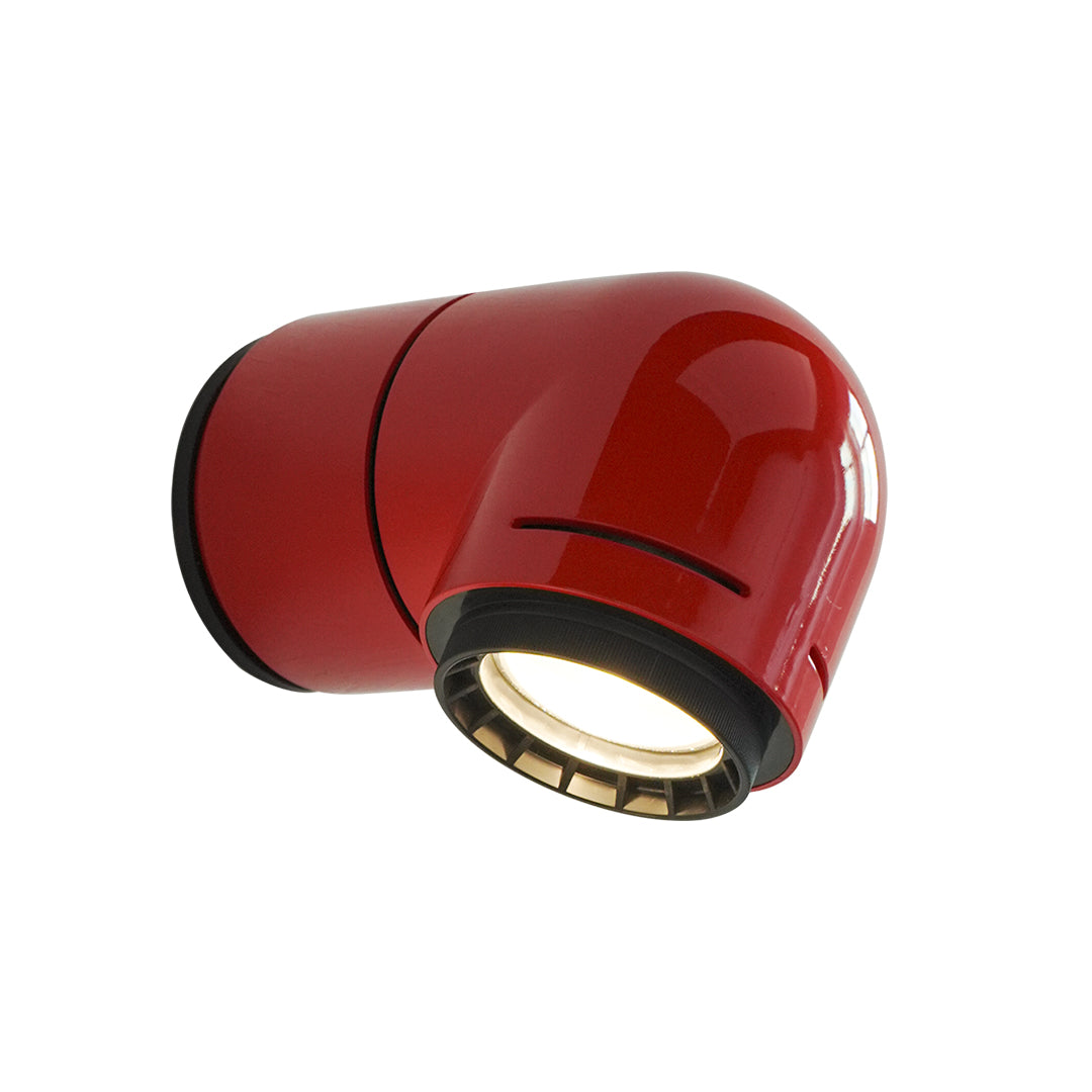 Glossy red wall modern lights featuring a sleek cylinder shape for stylish interiors.