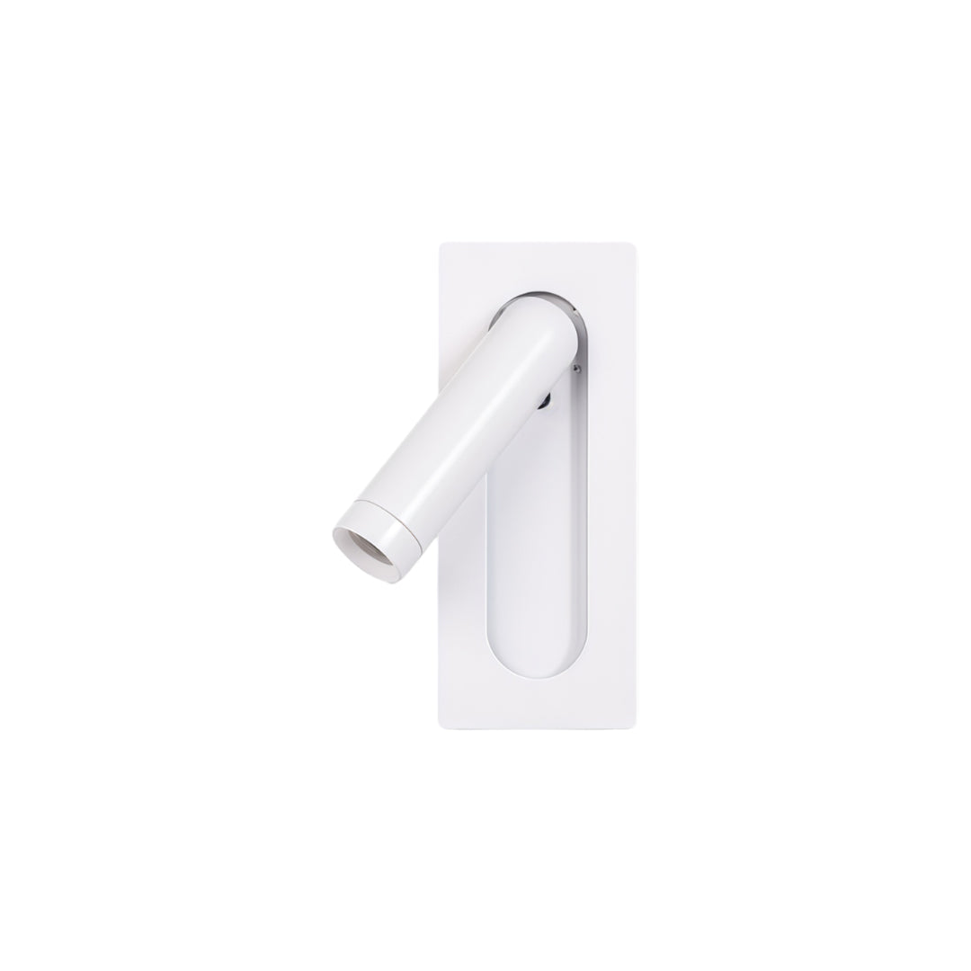 Modern black wall mount spot lights featuring adjustable cylindrical head and sleek rectangular mounting plate.