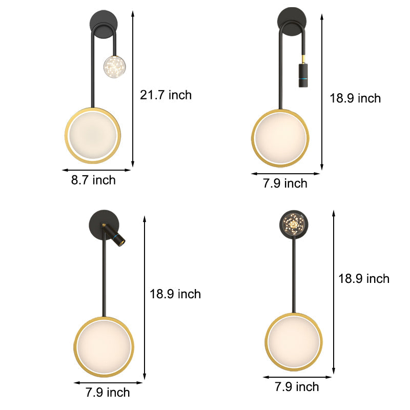 Line drawing of wall pendant light dimensions, providing installation specifications.
