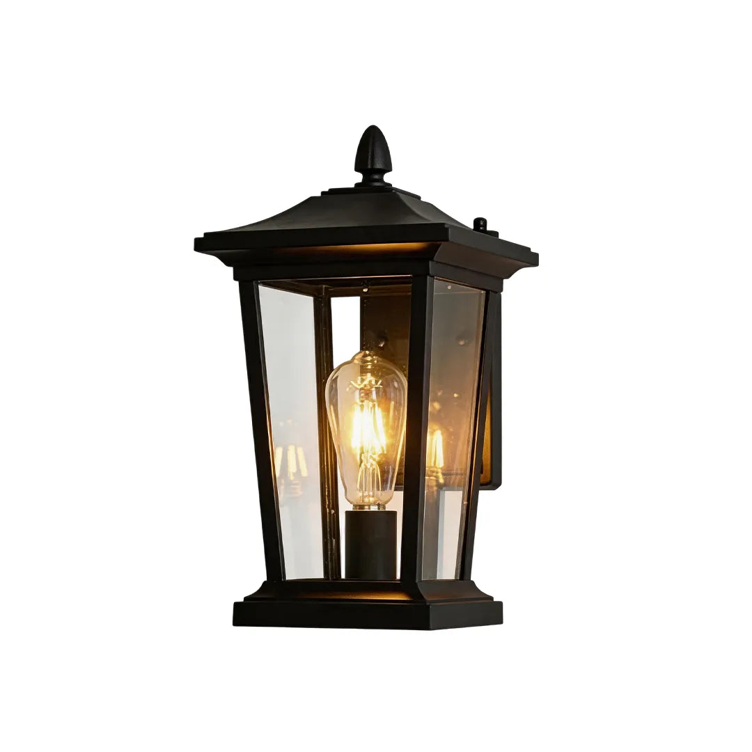 Wall vintage lights featuring textured glass panels and a weathered bronze lantern frame.