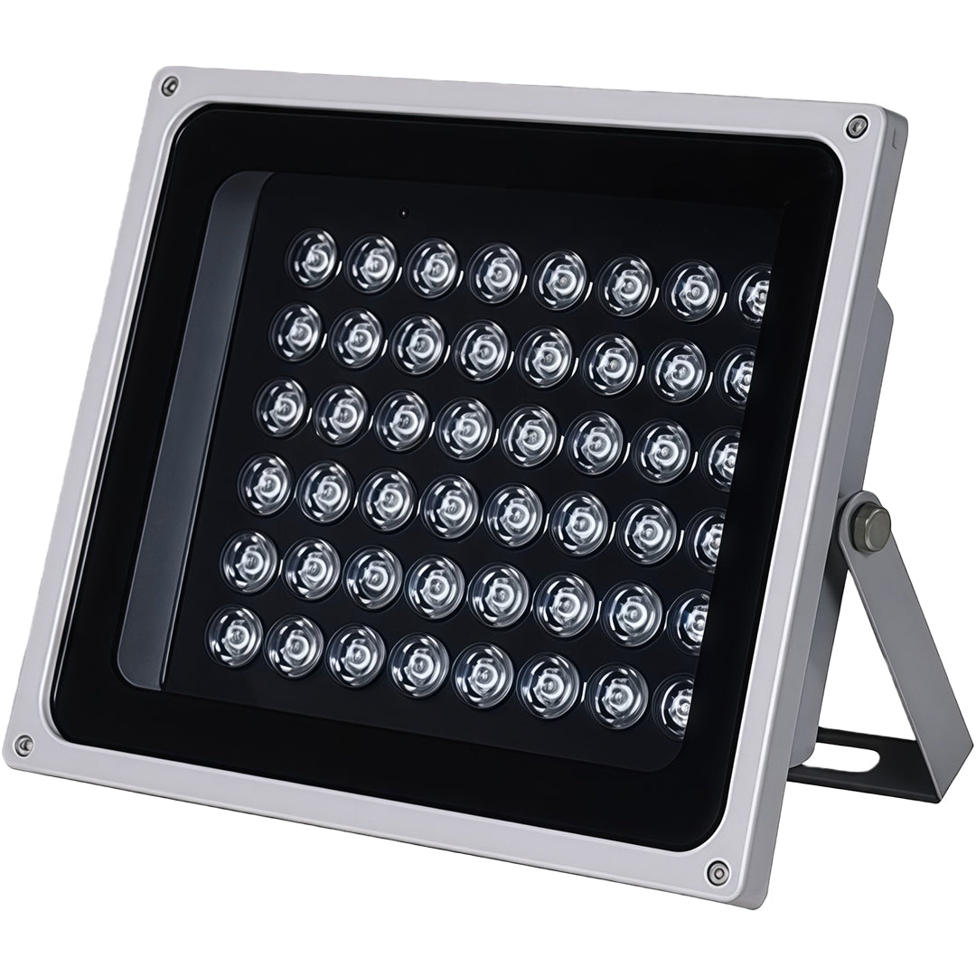 Rectangular LED landscape wall wash light with heavy-duty bracket.