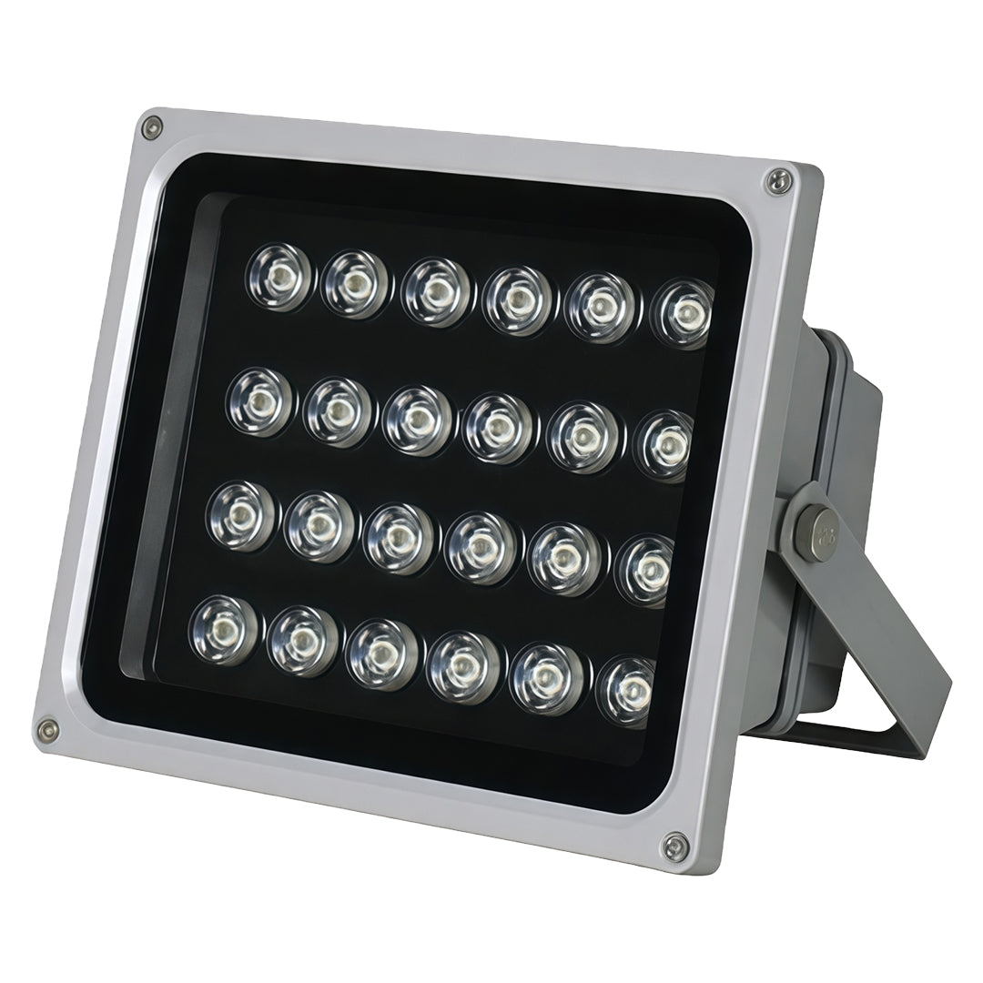 Rectangular LED landscape wall wash light with heavy-duty bracket.