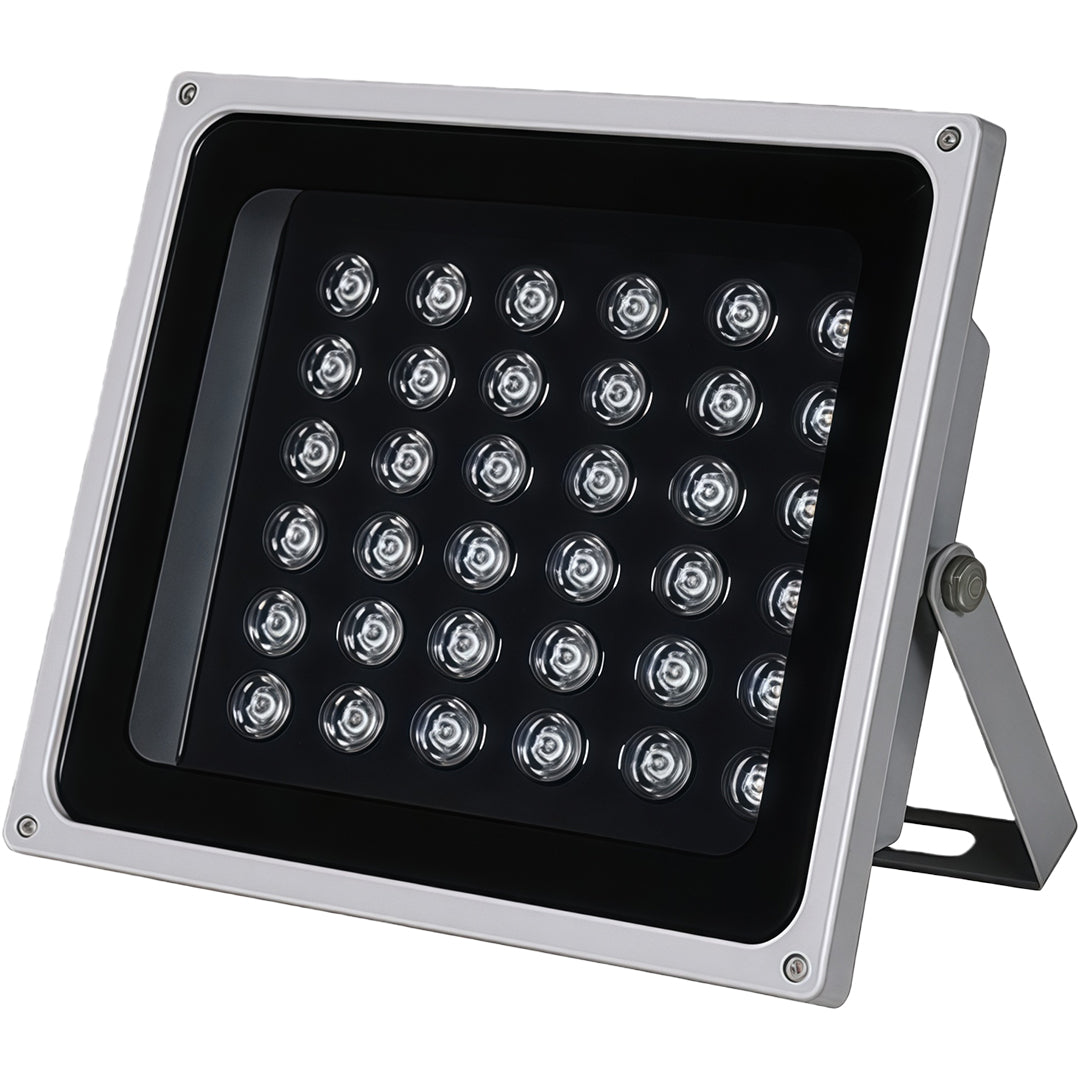 Rectangular LED landscape wall wash light with heavy-duty bracket.