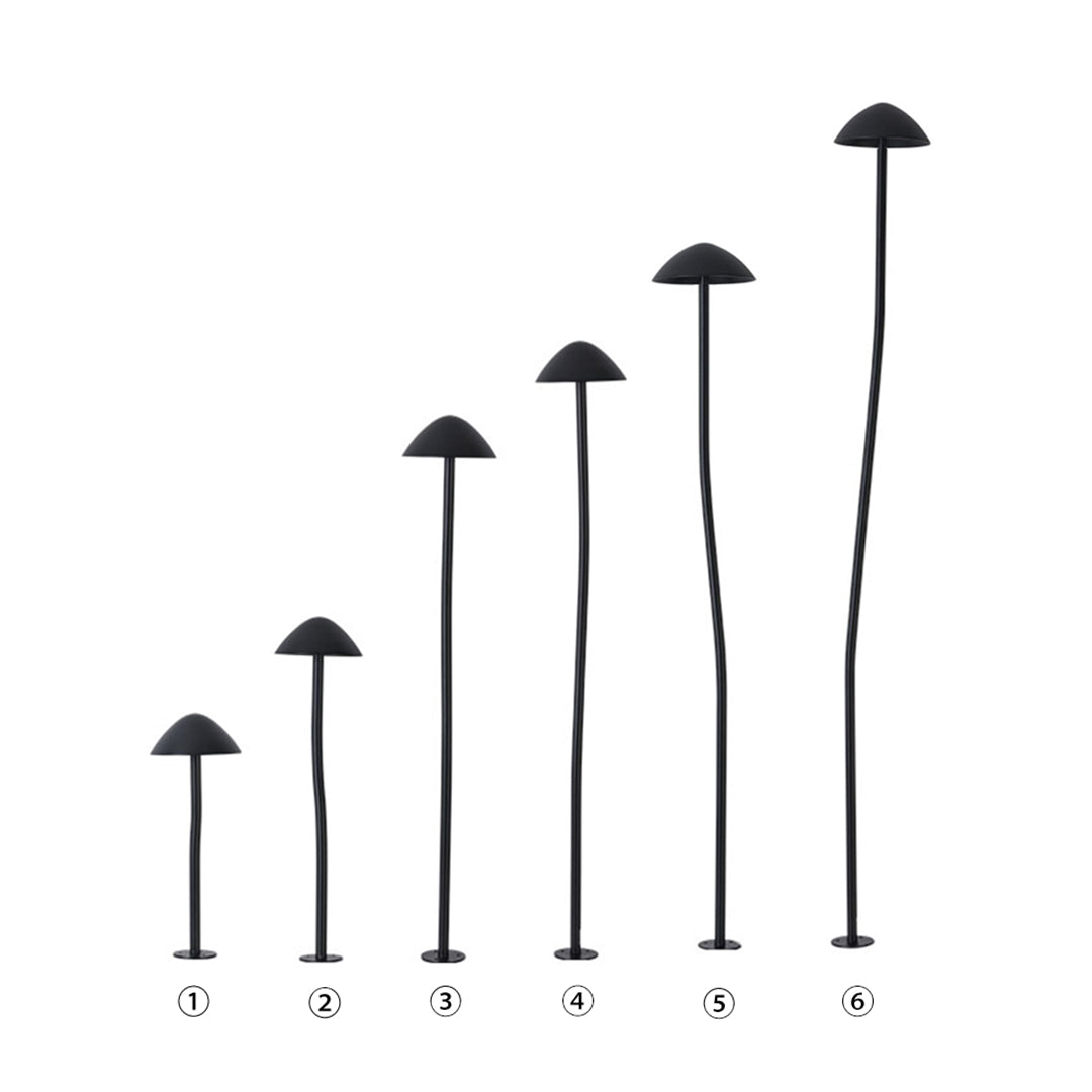 Modern and minimalistic, these mushroom garden lights feature LED illumination and a metal design, perfect for enhancing landscape aesthetics while lighting up pathways.