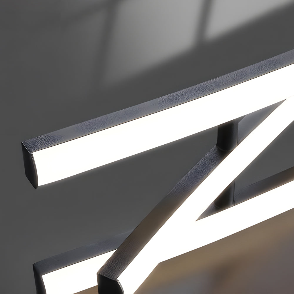 Close-up of LED strip on wave hanging light