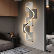 Wave Pattern Wall Sconce provides decorative LED lighting with USB support, ideal for living rooms, bedrooms, or hallways.