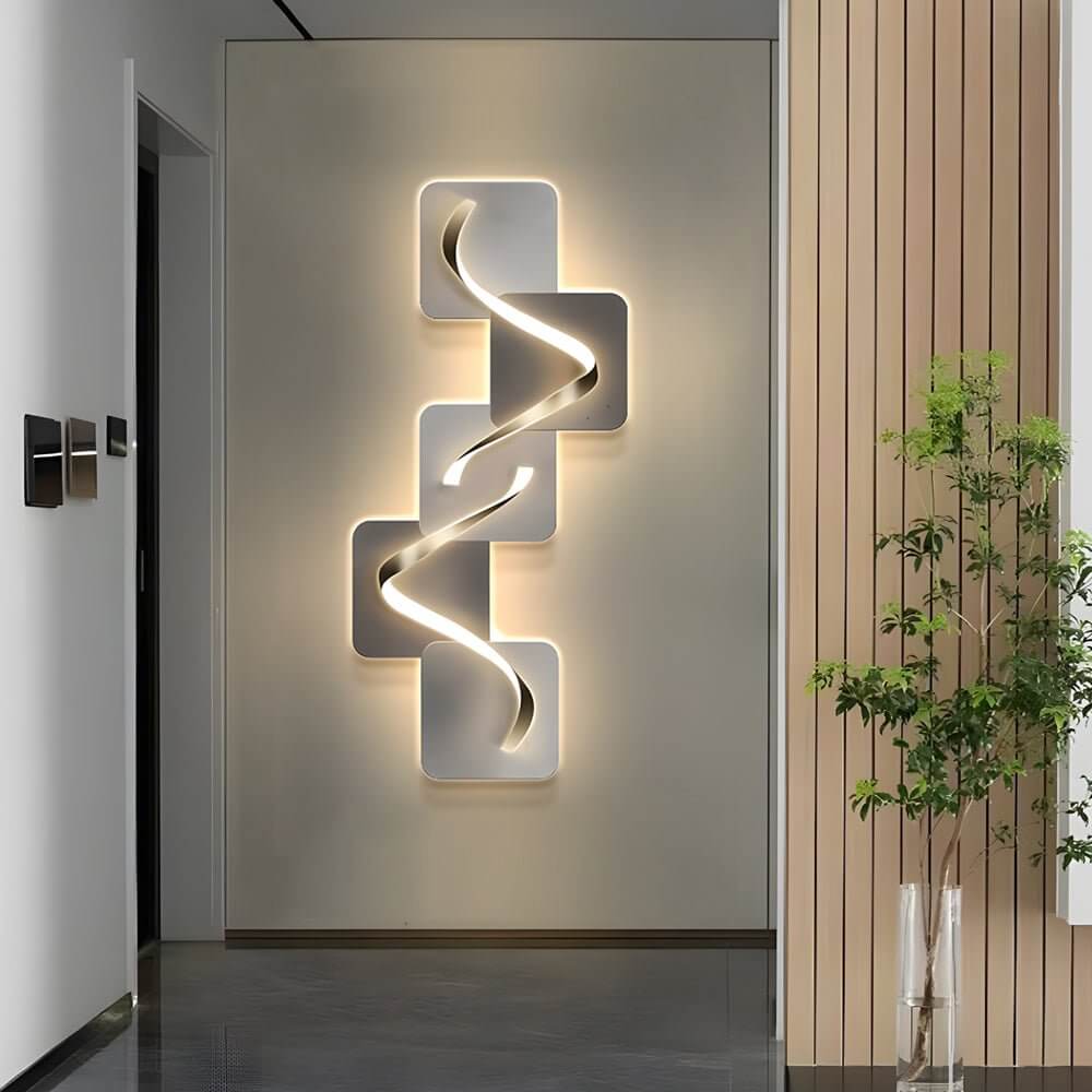 Wave Pattern Wall Sconce combines artistic wave design with LED lighting and USB convenience for stylish indoor decor.