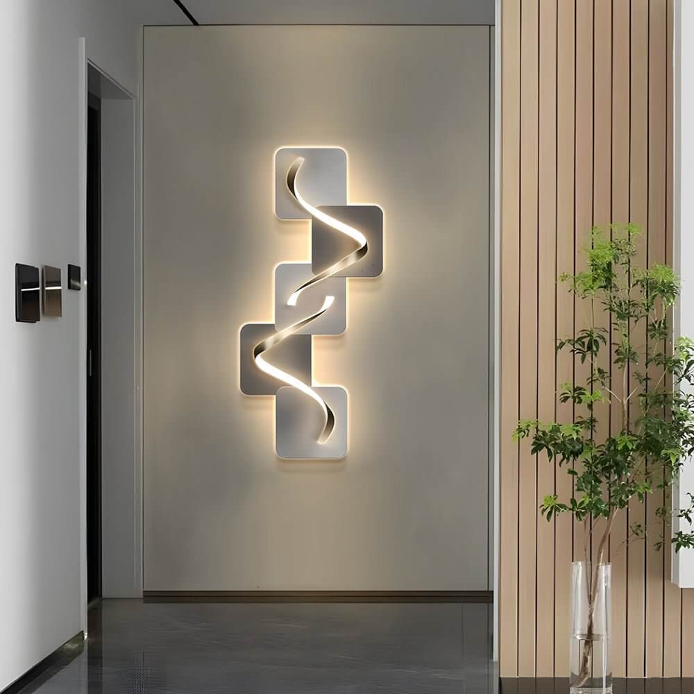 Wave Pattern Wall Sconce delivers modern LED illumination and USB-powered functionality, enhancing walls with decorative lighting.