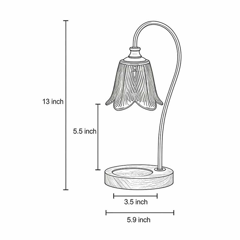 Technical diagram showing dimensions and structure of wax melt light models.