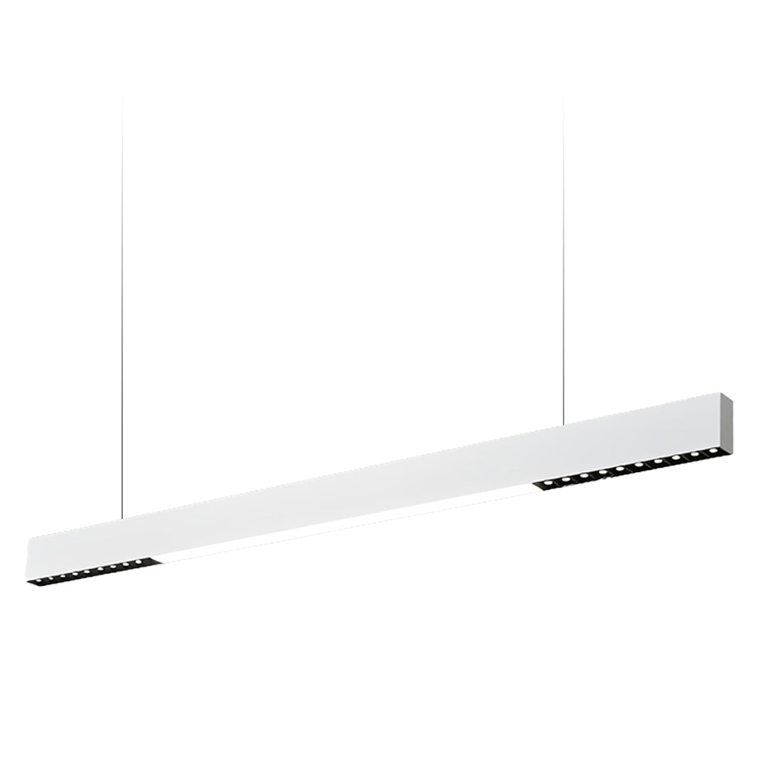 White linear light pendant with contemporary design perfect for kitchen and dining applications