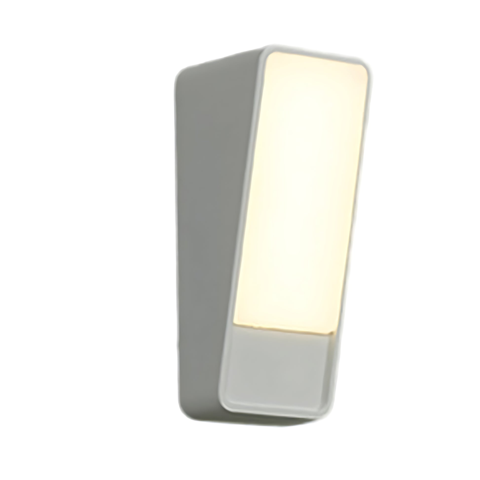 White contemporary wall sconce with minimalist design and integrated LED lighting