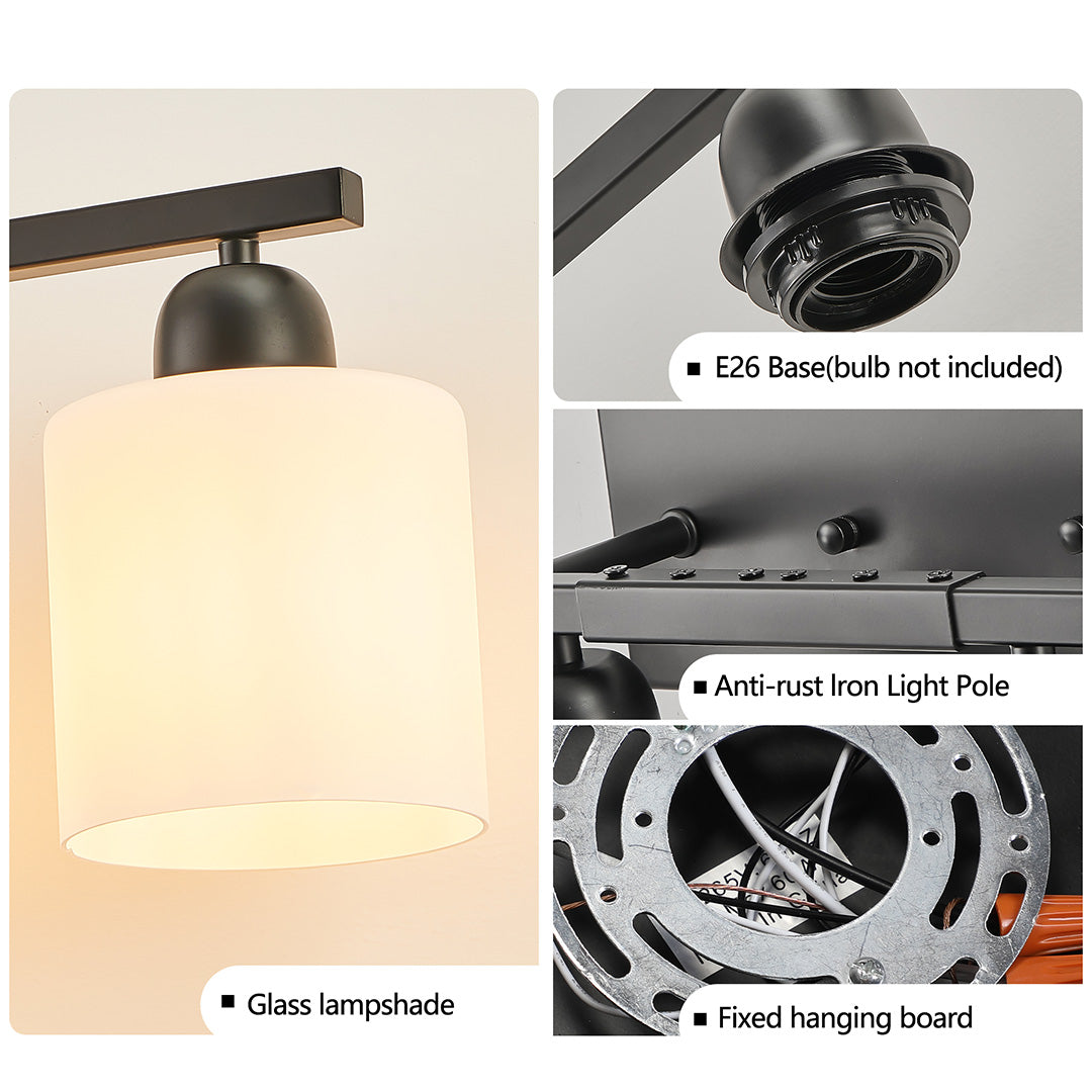 Modern bathroom vanity light with four bulbs, adding a touch of elegance to a bathroom with a white countertop.