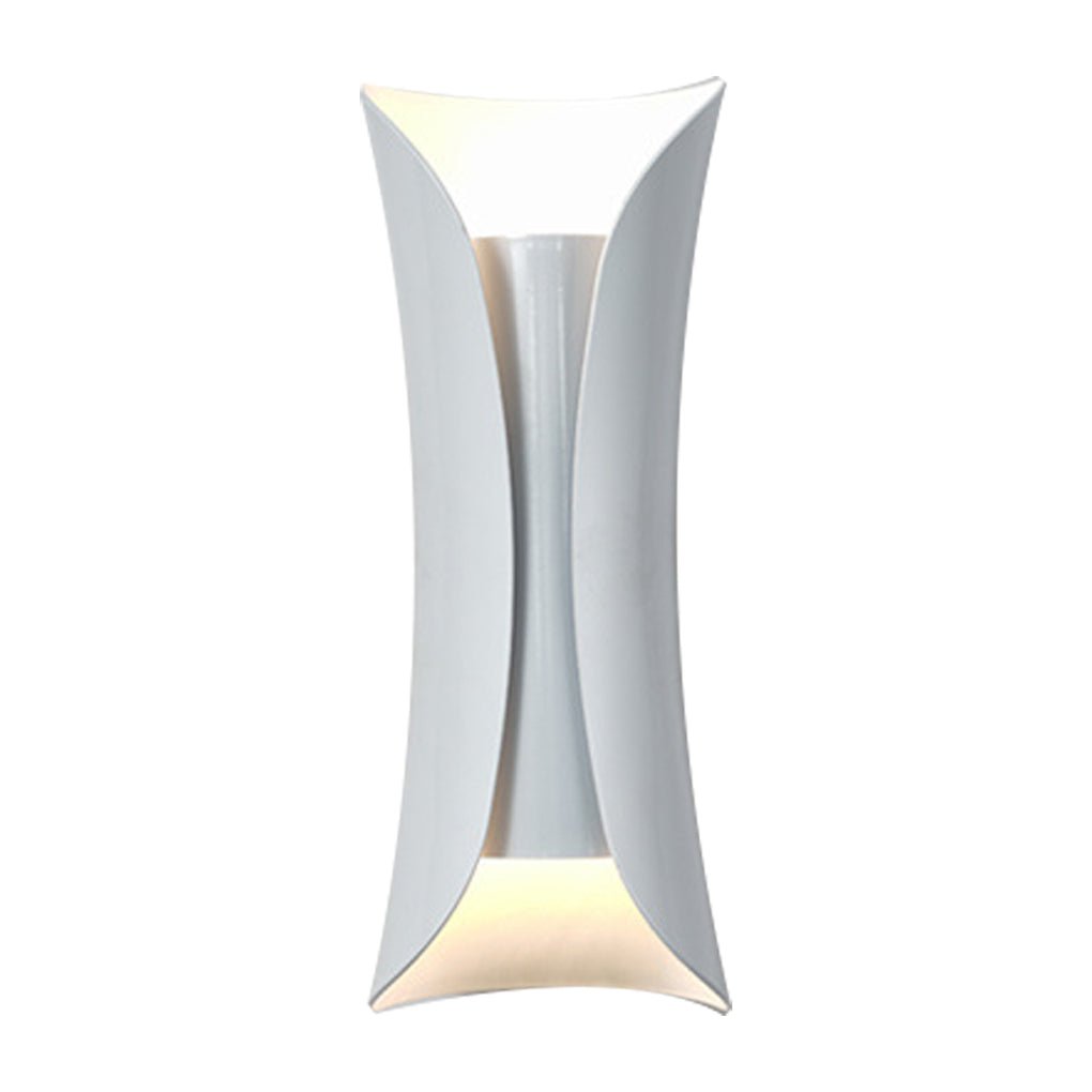 Isolated product image of white indoor up down wall lights on white background.