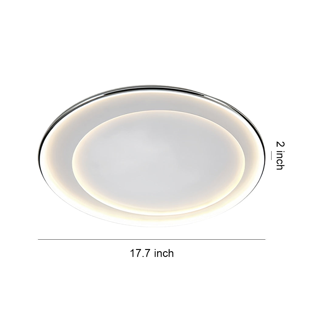 LED round flush mount light with sleek white finish and integrated ring design for ceiling installation