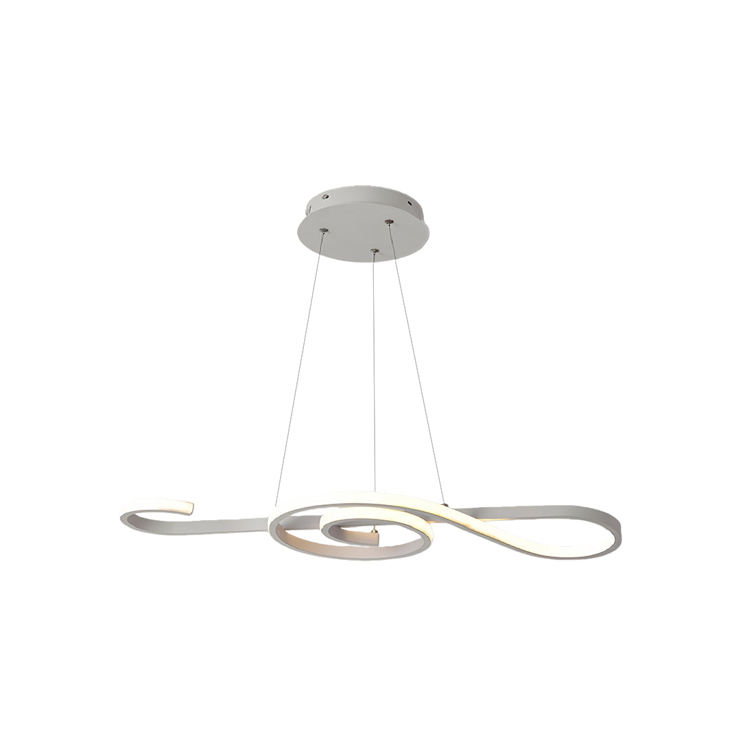 Sleek black modern chandelier with a single loop design, stylish ceiling light for contemporary interiors