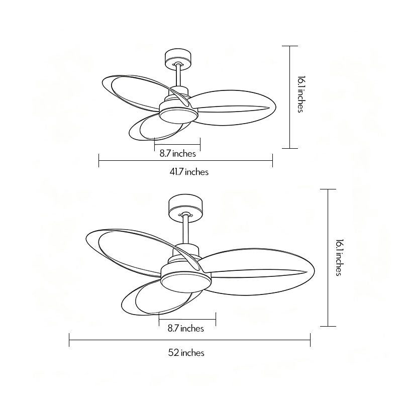 Modern ceiling fans with light featuring white looped blades and dark wood accents on a white background.