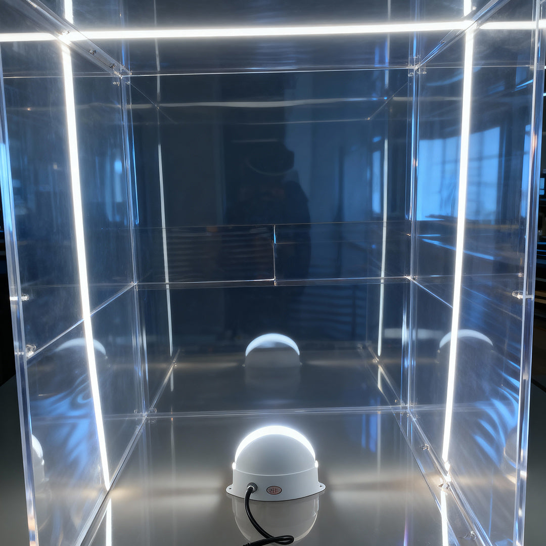 White outdoor wall lights with glass shade chandelier inspired design featuring curved dome shape with decorative top detail.