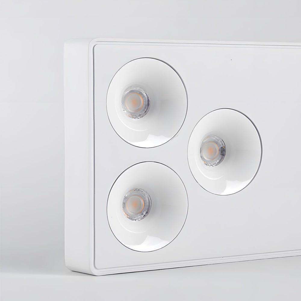 White Rectangular Plate 6 - Light Peg Flush Mount Spotlight