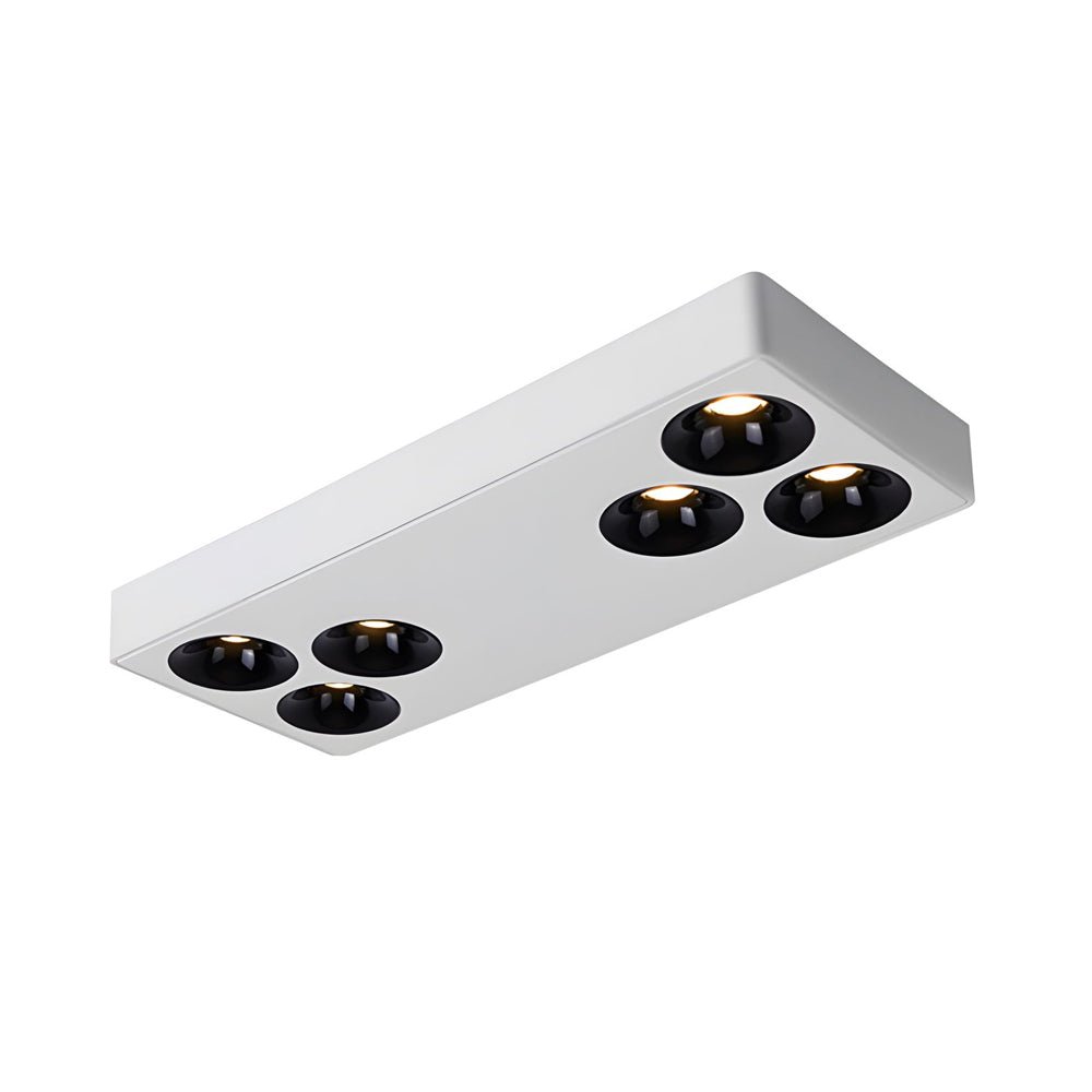 White Rectangular Plate 6 - Light Peg Flush Mount Spotlight