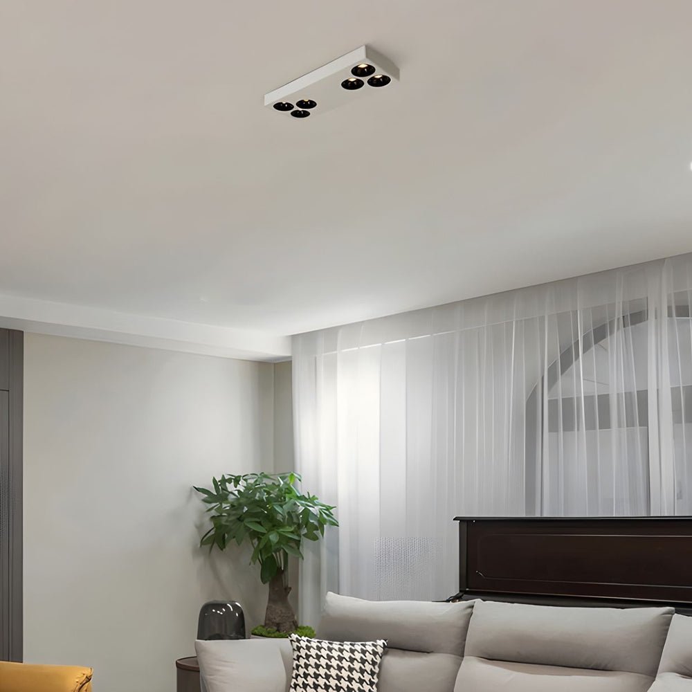 White Rectangular Plate 6 - Light Peg Flush Mount Spotlight