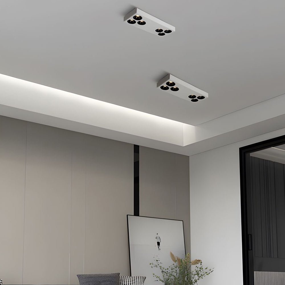 White Rectangular Plate 6 - Light Peg Flush Mount Spotlight