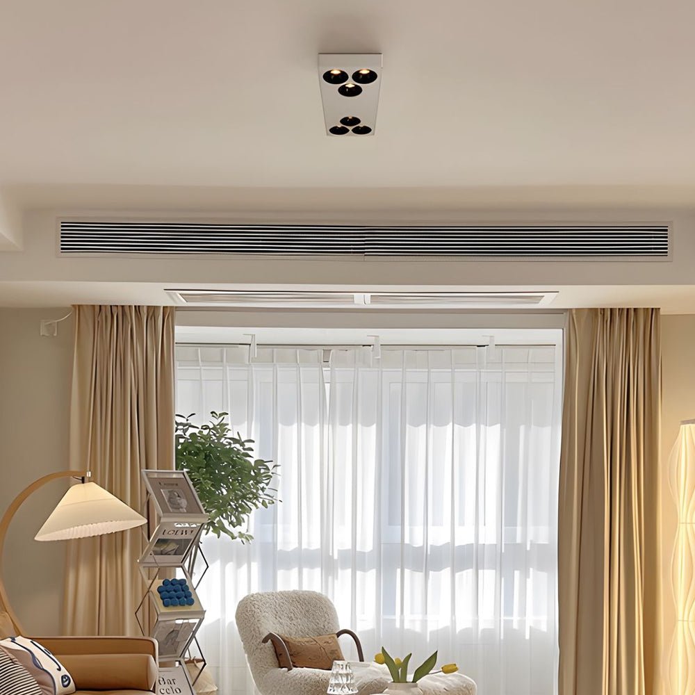 White Rectangular Plate 6 - Light Peg Flush Mount Spotlight