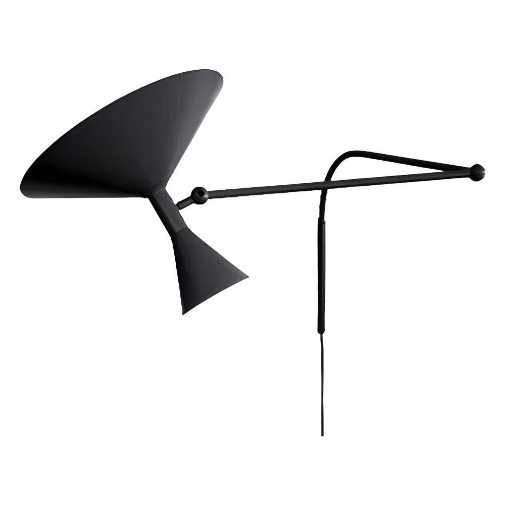 Minimalist swing arm wall sconce in white, perfect for contemporary home settings with adjustable features for customizable light.