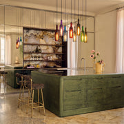 Wine Bottle Pendant Light American Vintage Colored Glass Ceiling Light