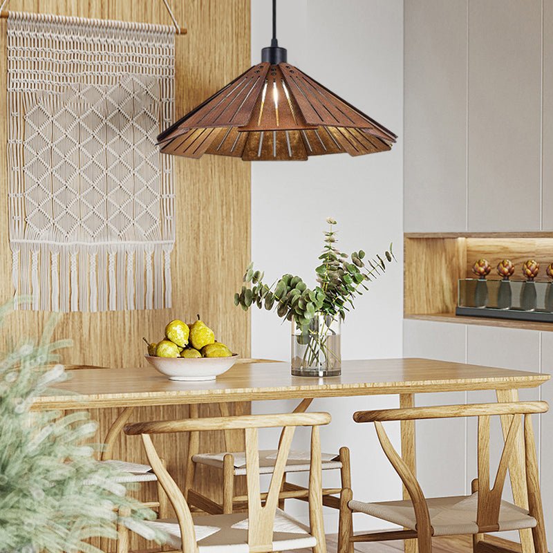 Wood Japanese Wabi - Sabi Retro Nordic Chandelier Dining Room Light Fixture