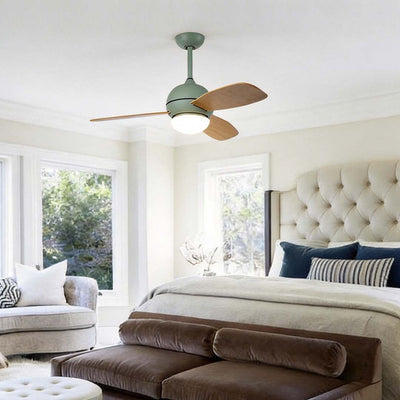 Wooden Blade Ceiling Fan with Light LED Atmosphere Light