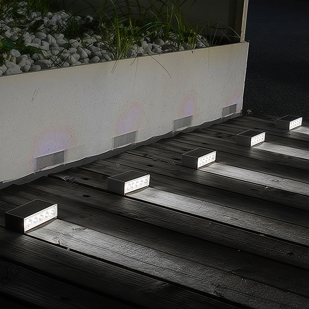 Solar Outdoor Step Light Fixtures Waterproof Modern Style