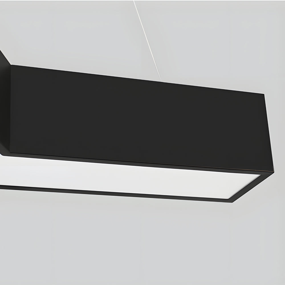 Black finish Y shape linear LED light close-up