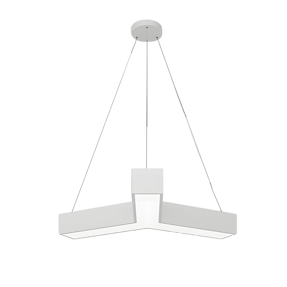 White Y shaped linear pendant ceiling light