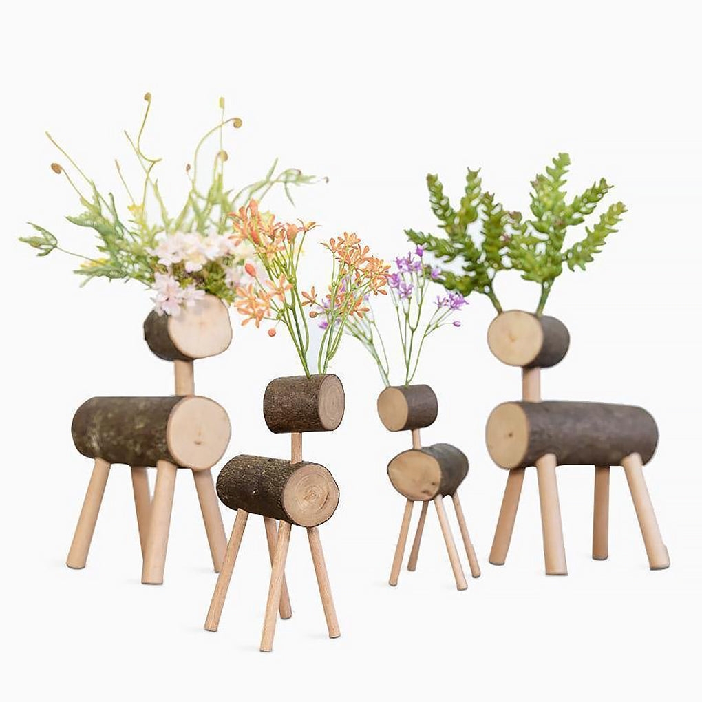 Small Wooden Reindeer Figures