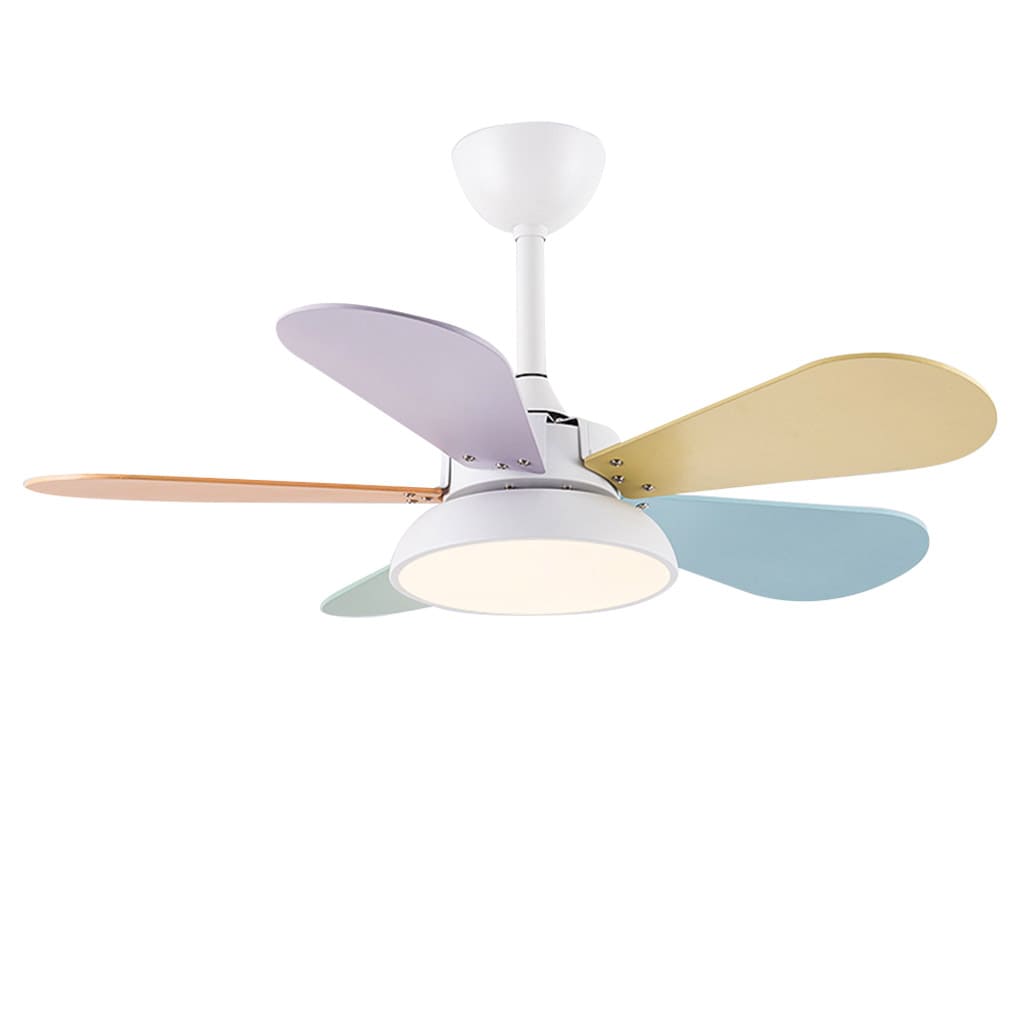 Nordic Frequency Conversion Cartoon Reversible Noiseless Kids Ceiling Fan with Lights
