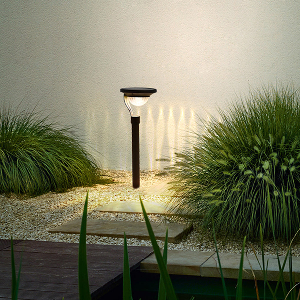 Conical Floating Top Solar Pathway Light Auto On/Off, Waterproof Outdoor Lamp