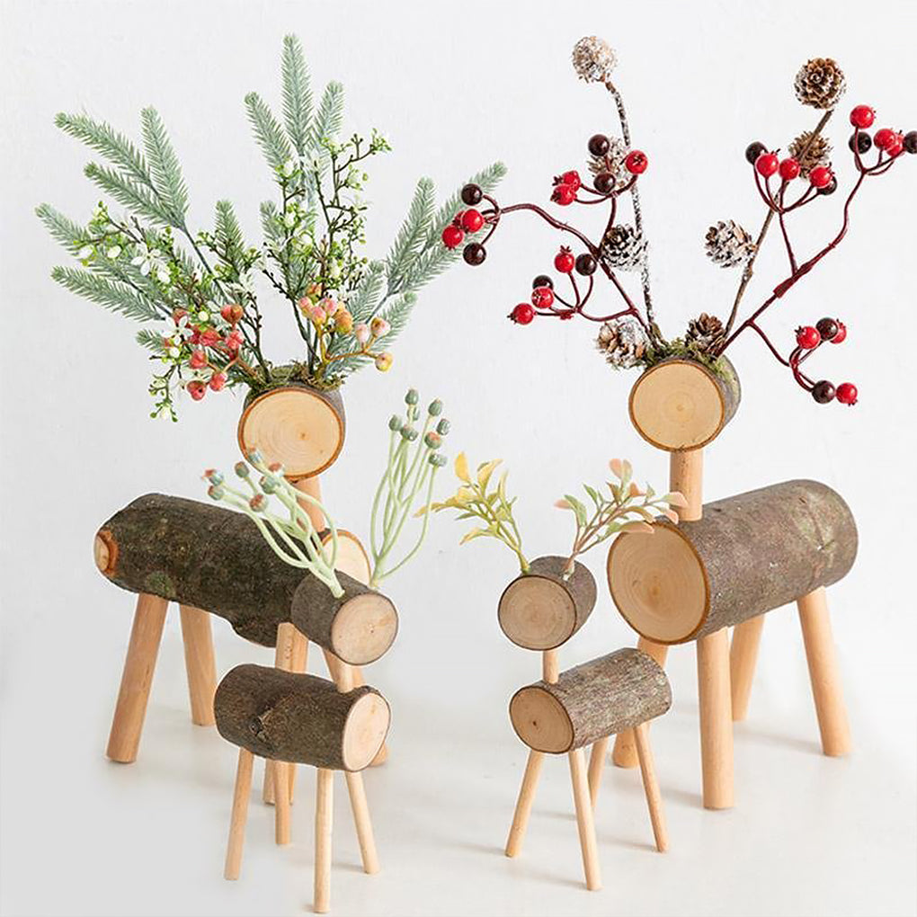Small Wooden Reindeer Figures