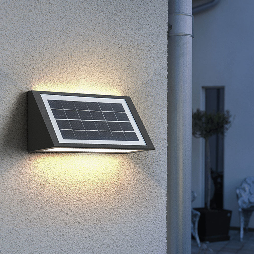 Waterproof Minimalist LED Up Donw Lighting Solar Outdoor Wall Lights