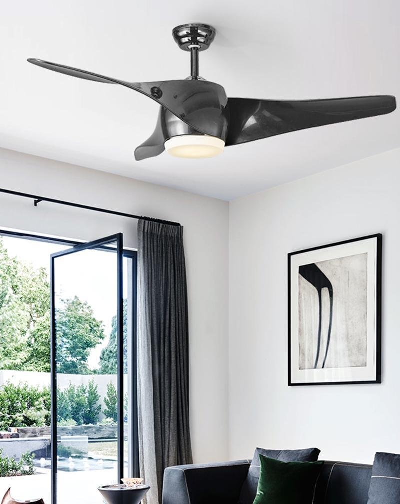52" Downrod Ceiling Fans with Remote Control and LED Lights