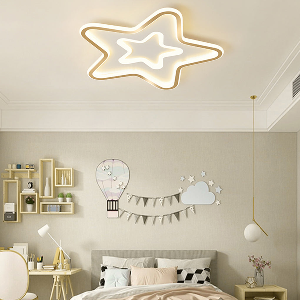 Nordic Simple LED Ultra - thin Five Pointed Star Ceiling Light Kid's Bedroom Lamp